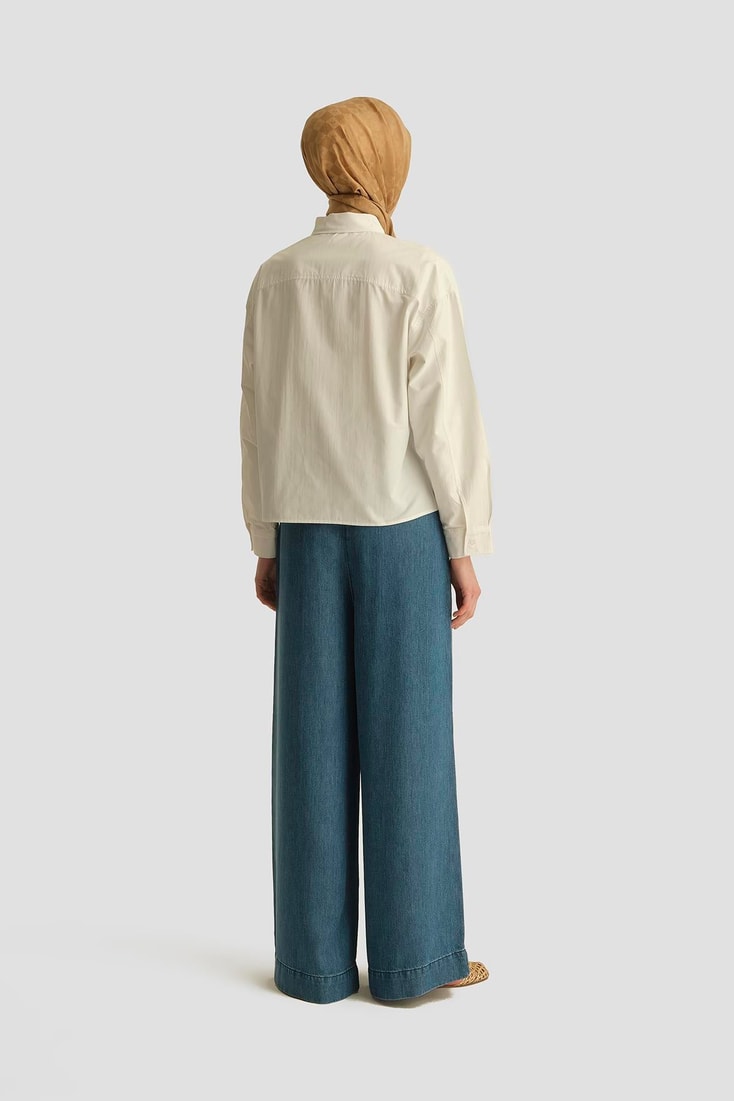 Armine Tencel Wideleg Pantolon 25YD9130 İndigo