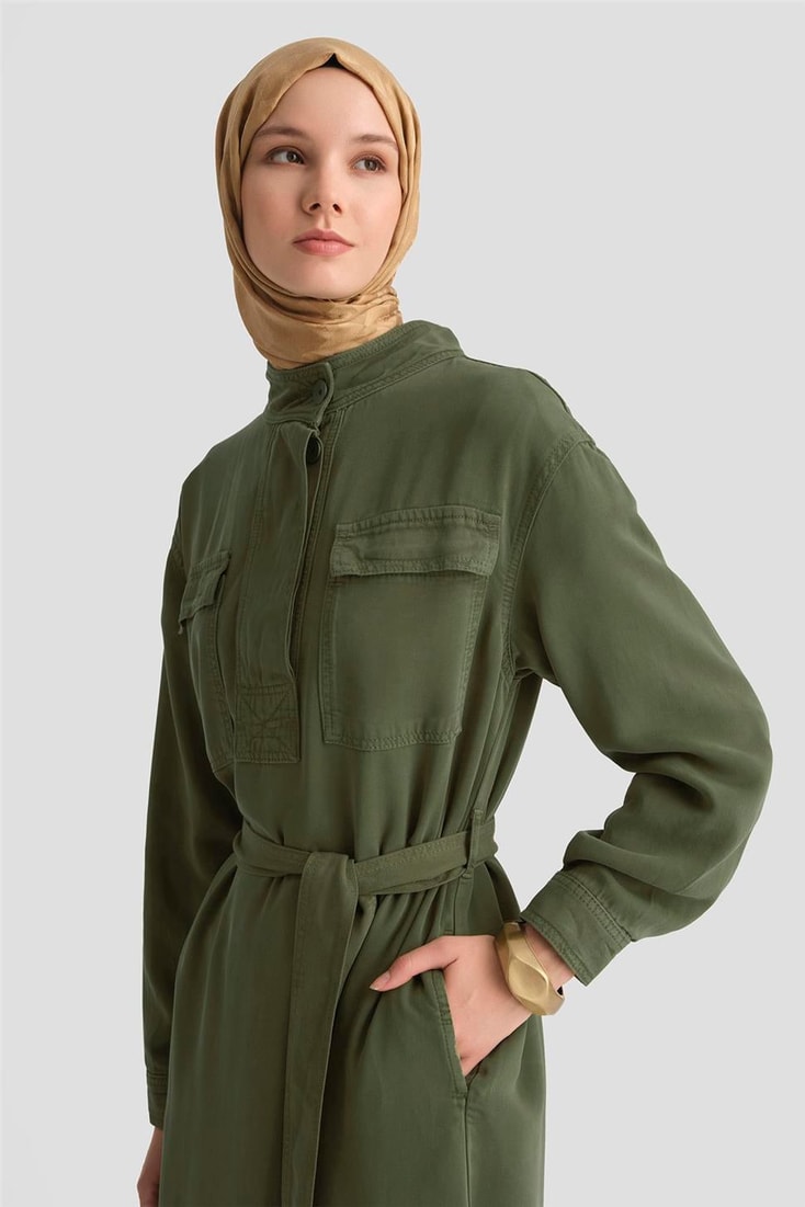 Armine Tencel Elbise 25YD9138 Yeşil