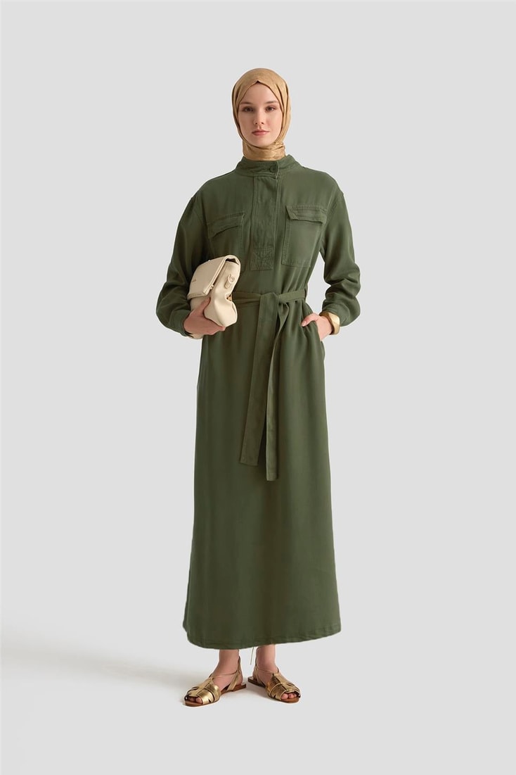 Armine Tencel Elbise 25YD9138 Yeşil