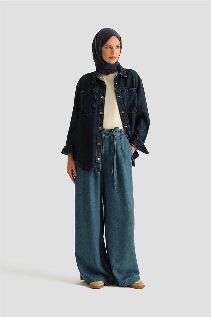 Armine Tencel Gömlek Ceket 25YD9140 Koyu Lacivert