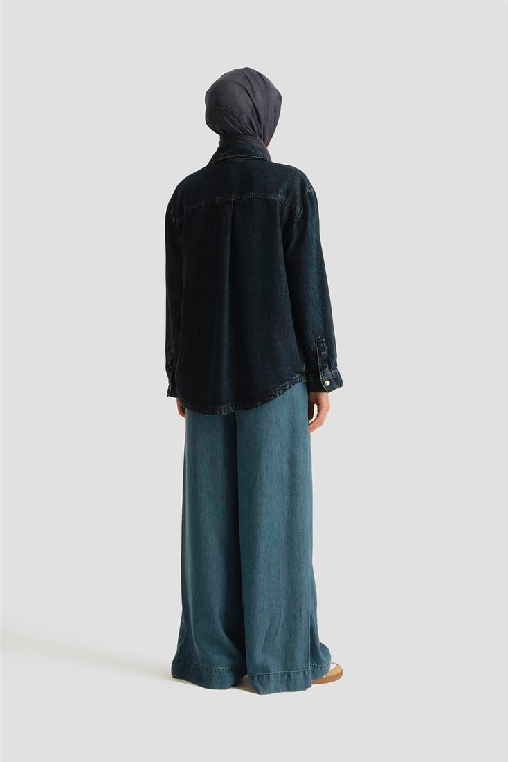 Armine Tencel Gömlek Ceket 25YD9140 Koyu Lacivert