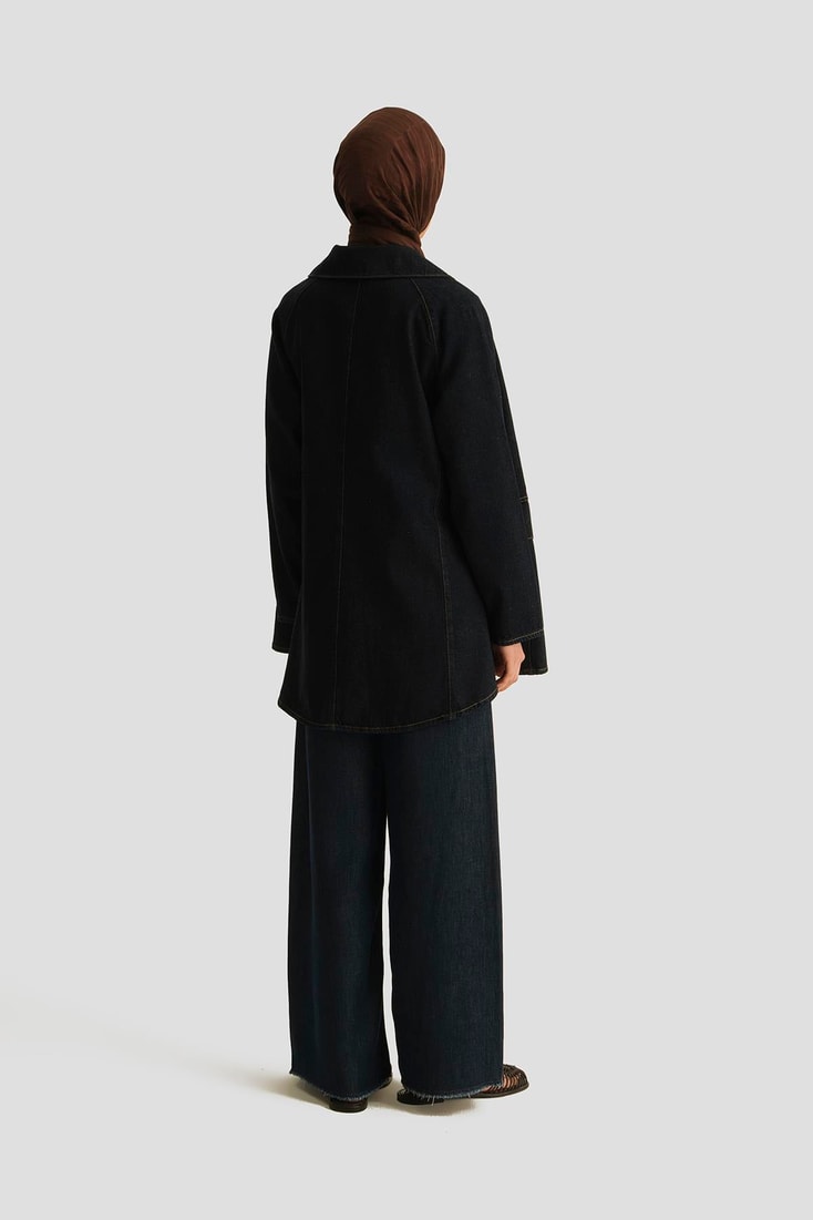 Armine Önü Dikişli Tencel Pantolon 25YD9141 Koyu Lacivert
