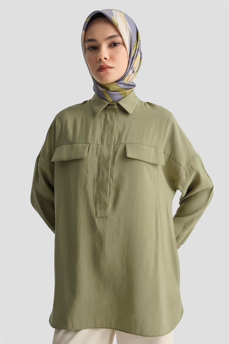 Armine Tunik 25YD9170 Zeytin Yeşili