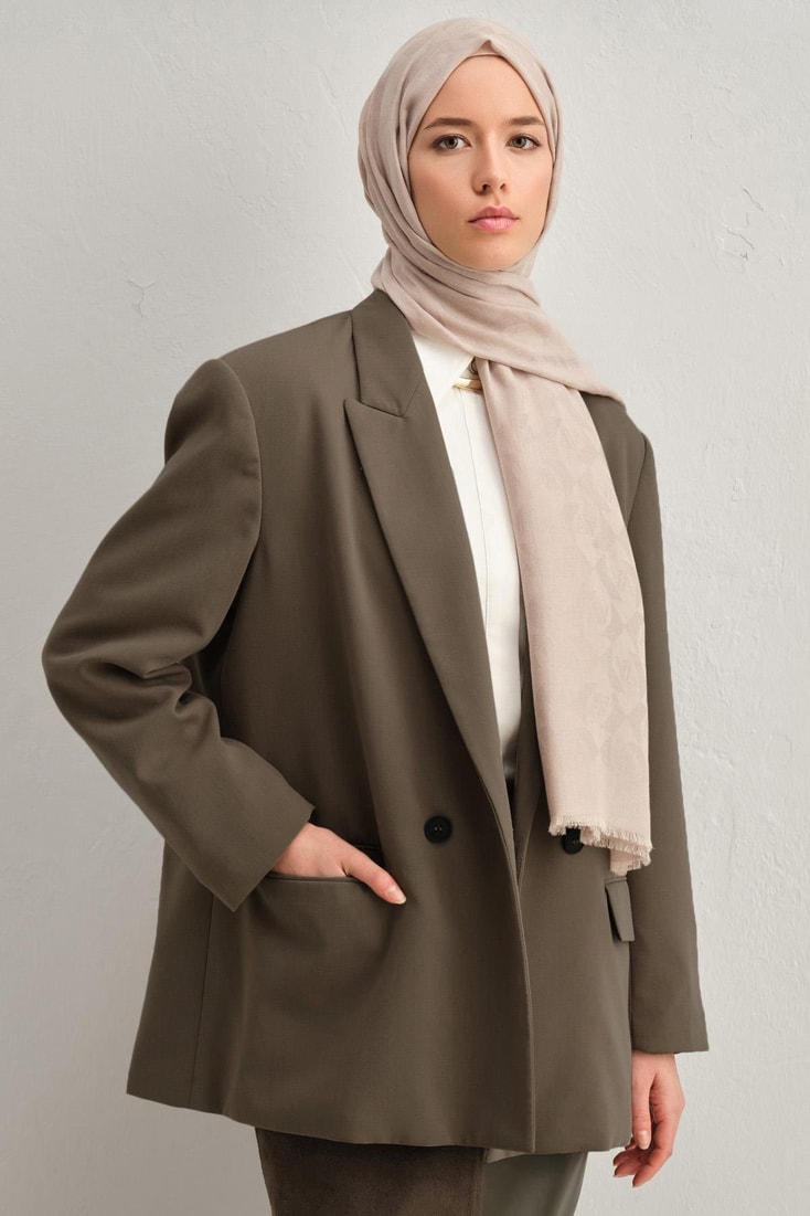 Armine Tencel Yün Monogram Desen Şal 05