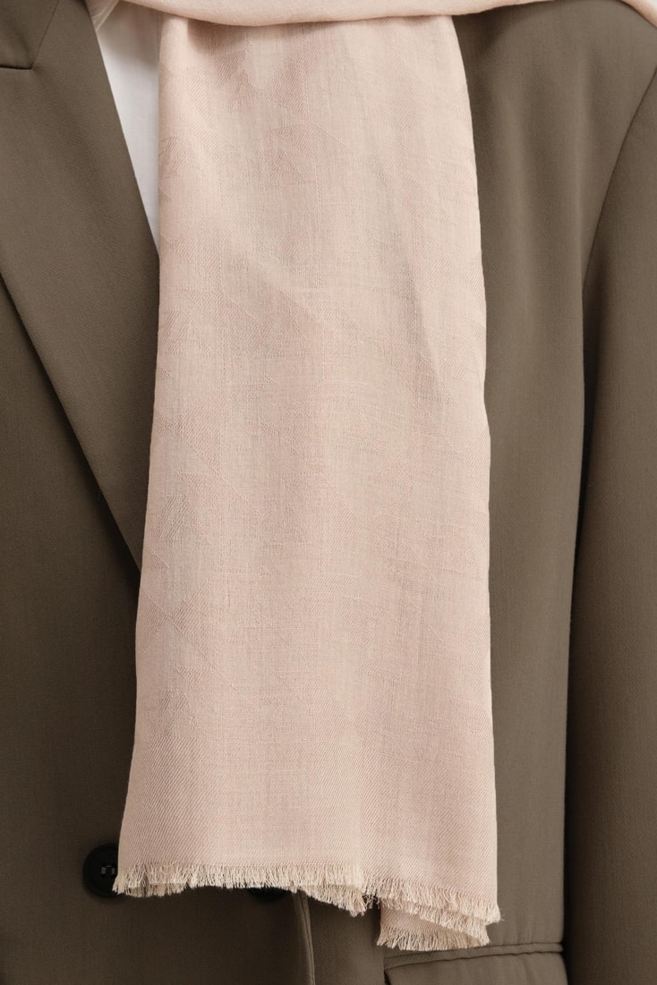 Armine Tencel Yün Monogram Desen Şal 05