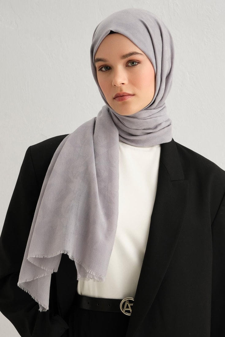 Armine Tencel Yün Monogram Desen Şal 08