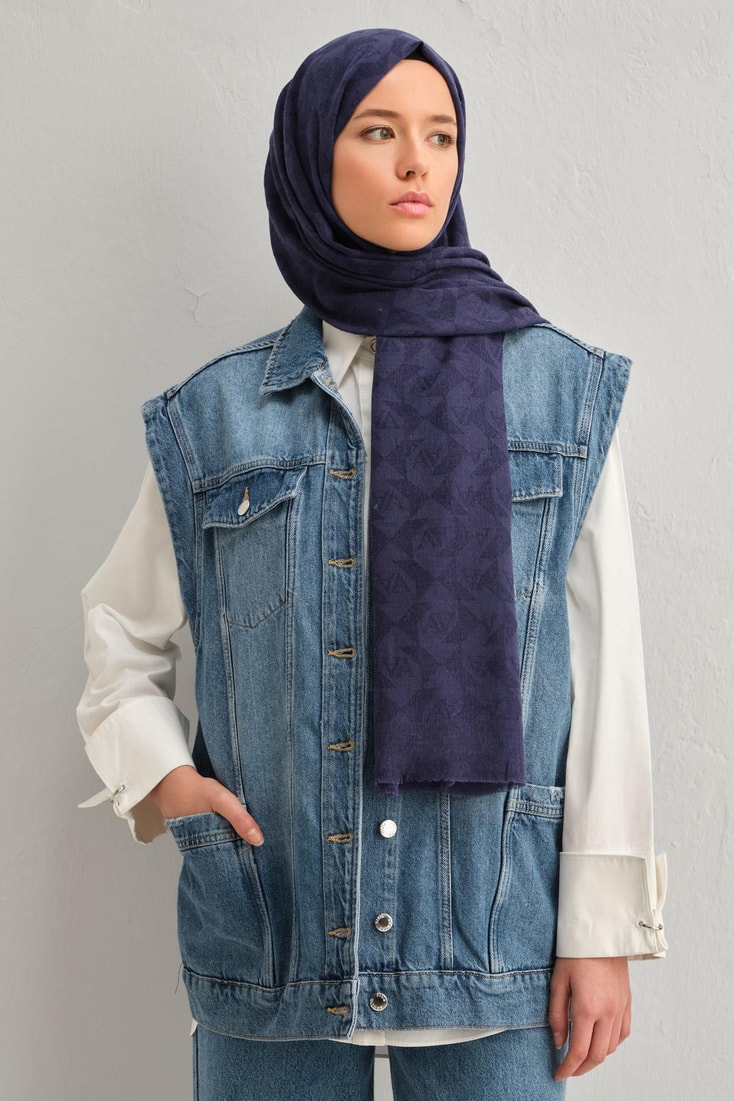 Armine Tencel Yün Monogram Desen Şal 17