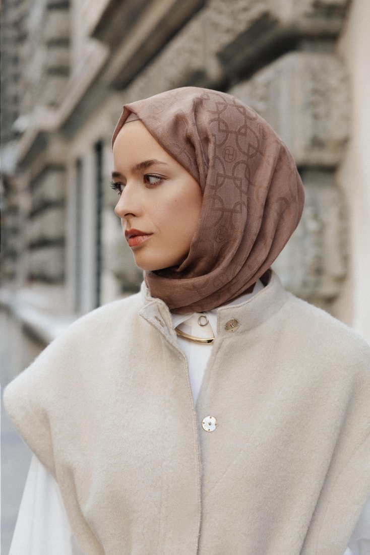 Armine Tencel Yün Geometrik Desen Şal 05