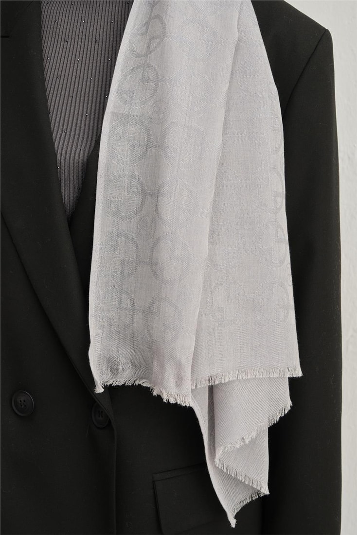 Armine Tencel Yün Geometrik Desen Şal 08