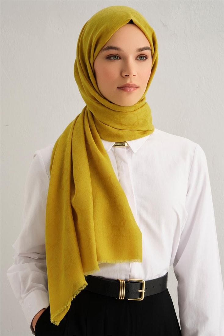 Armine Tencel Yün Geometrik Desen Şal 23