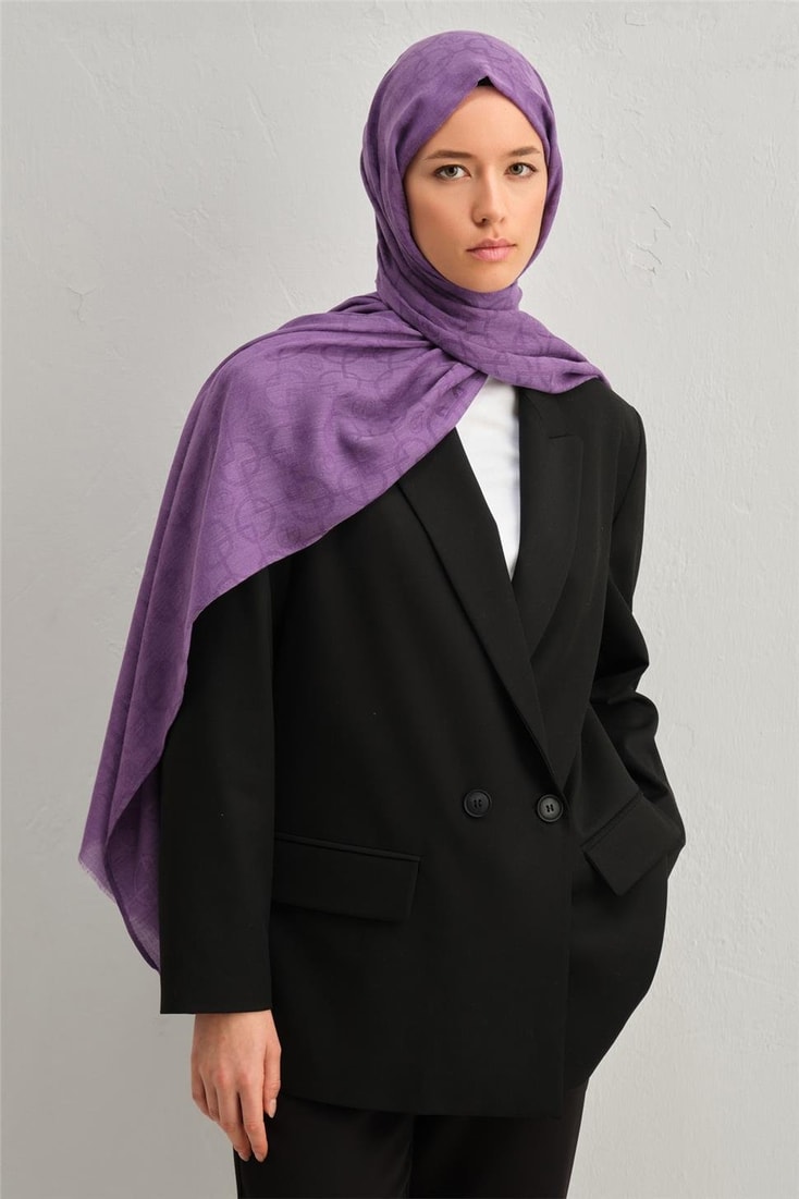 Armine Tencel Yün Geometrik Desen Şal 28