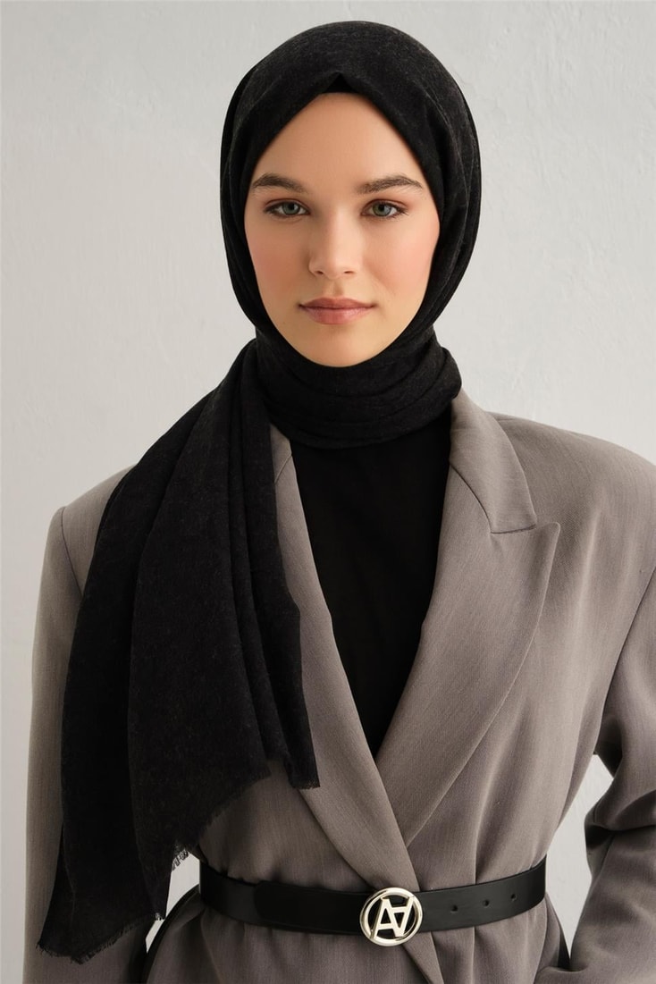 Armine Tencel Yün Geometrik Desen Şal 31