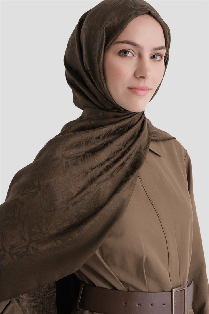 Armine Lyocell Naia Kare Monogram Şal 6 56 Orman Yeşili