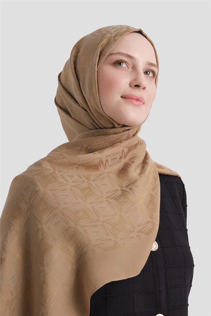 Armine Lyocell Naia Kare Monogram Şal 6 70 Bal Köpüğü