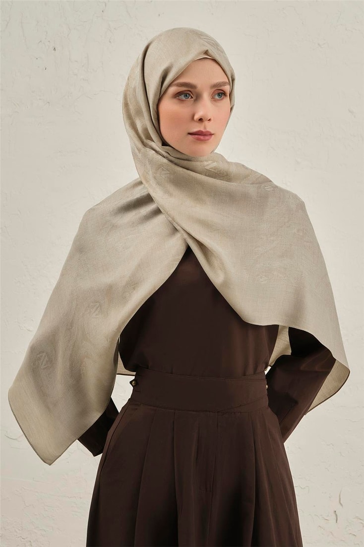 Armine Woolair Dalga Monogram Şal 1 07