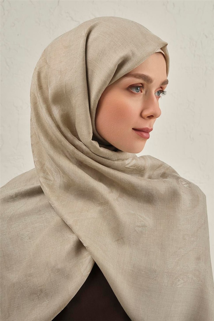 Armine Woolair Dalga Monogram Şal 1 07