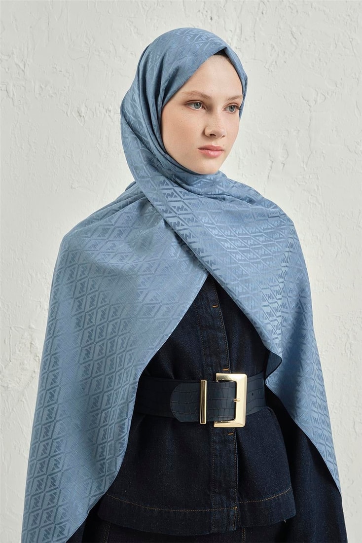 Armine Elegance İpek Pamuk Monogram Şal 26