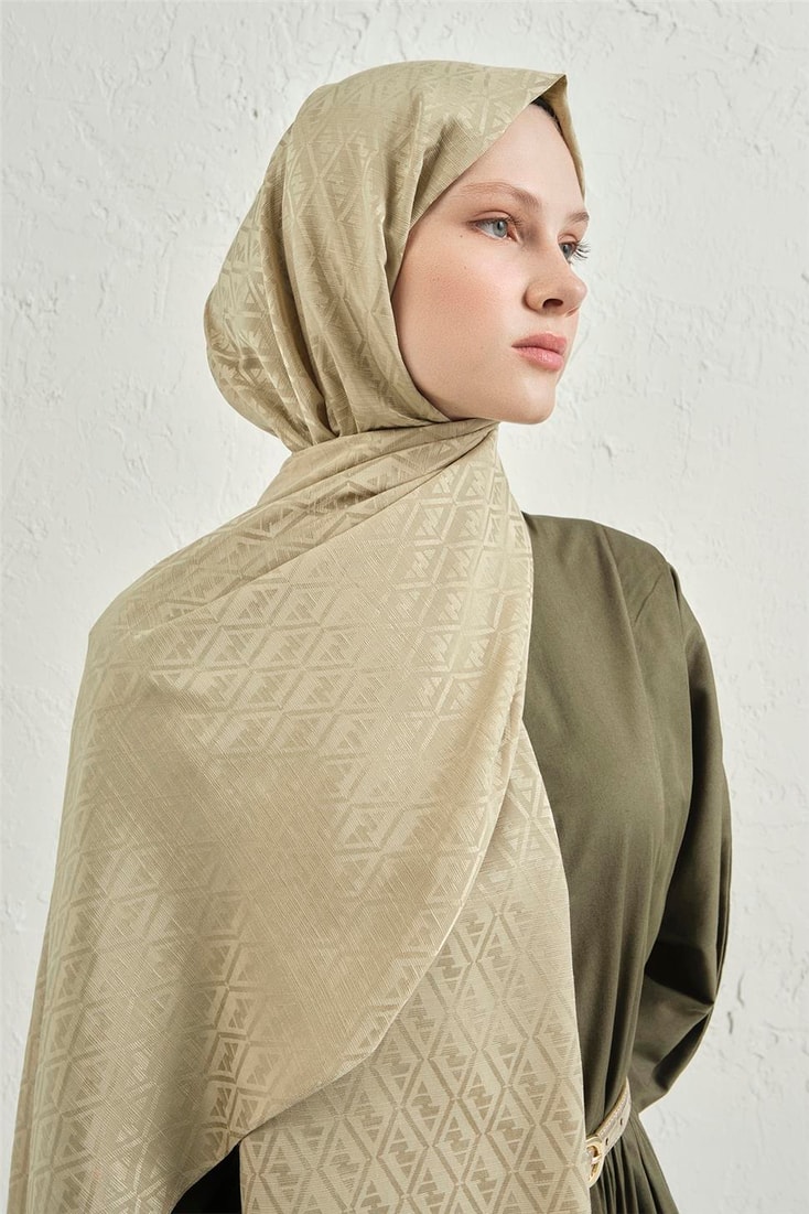 Armine Elegance İpek Pamuk Monogram Şal 54