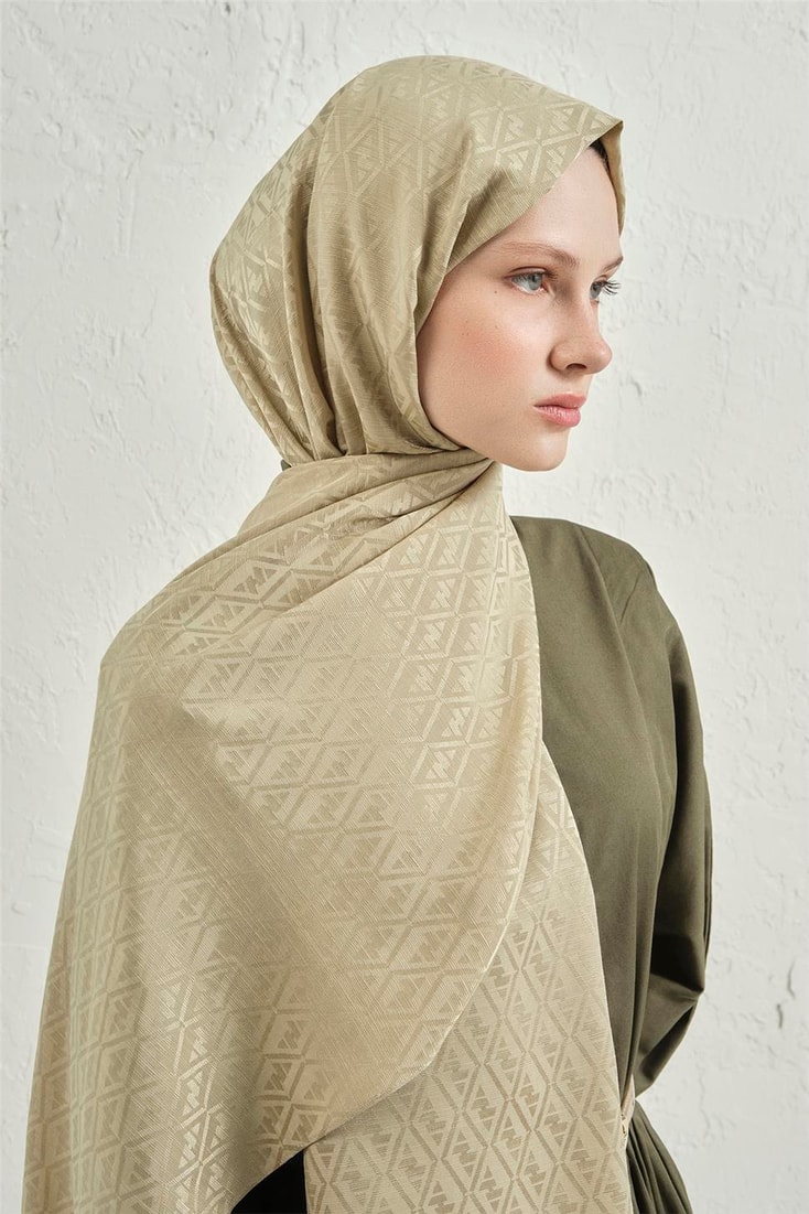 Armine Elegance İpek Pamuk Monogram Şal 54