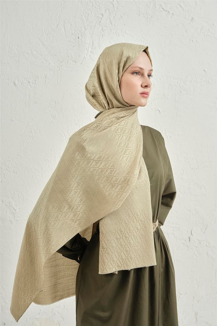 Armine Elegance İpek Pamuk Monogram Şal 54