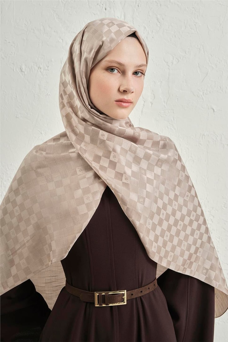 Armine Elegance İpek Pamuk Dama Şal 07