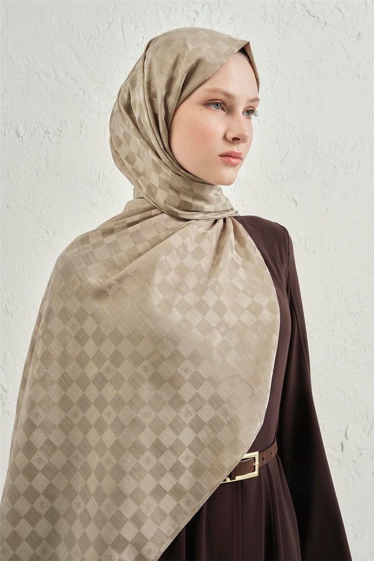 Armine Elegance İpek Pamuk Dama Şal 08