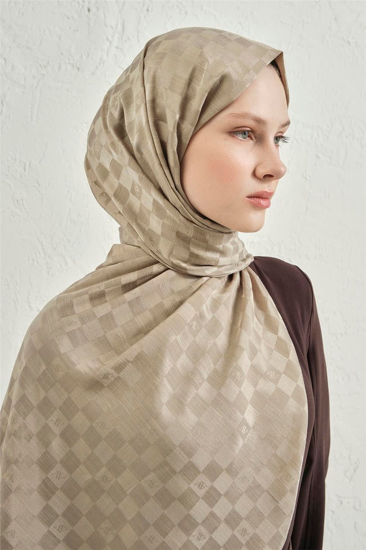 Armine Elegance İpek Pamuk Dama Şal 08