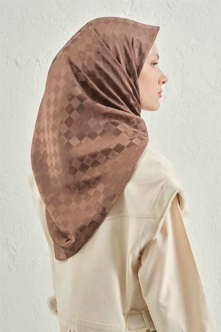 Armine Jakarlı İpek Pamuk Dama Eşarp 26 11