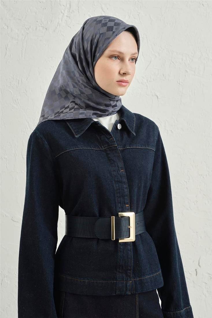 Armine Jakarlı İpek Pamuk Dama Eşarp 26 19