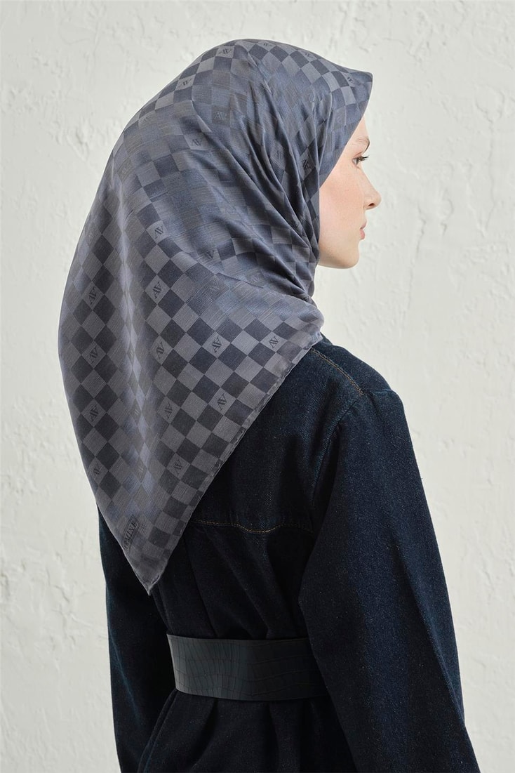 Armine Jakarlı İpek Pamuk Dama Eşarp 26 19