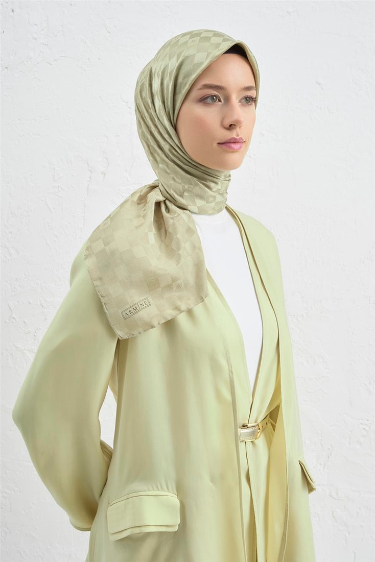 Armine Jakarlı İpek Pamuk Dama Eşarp 26 54
