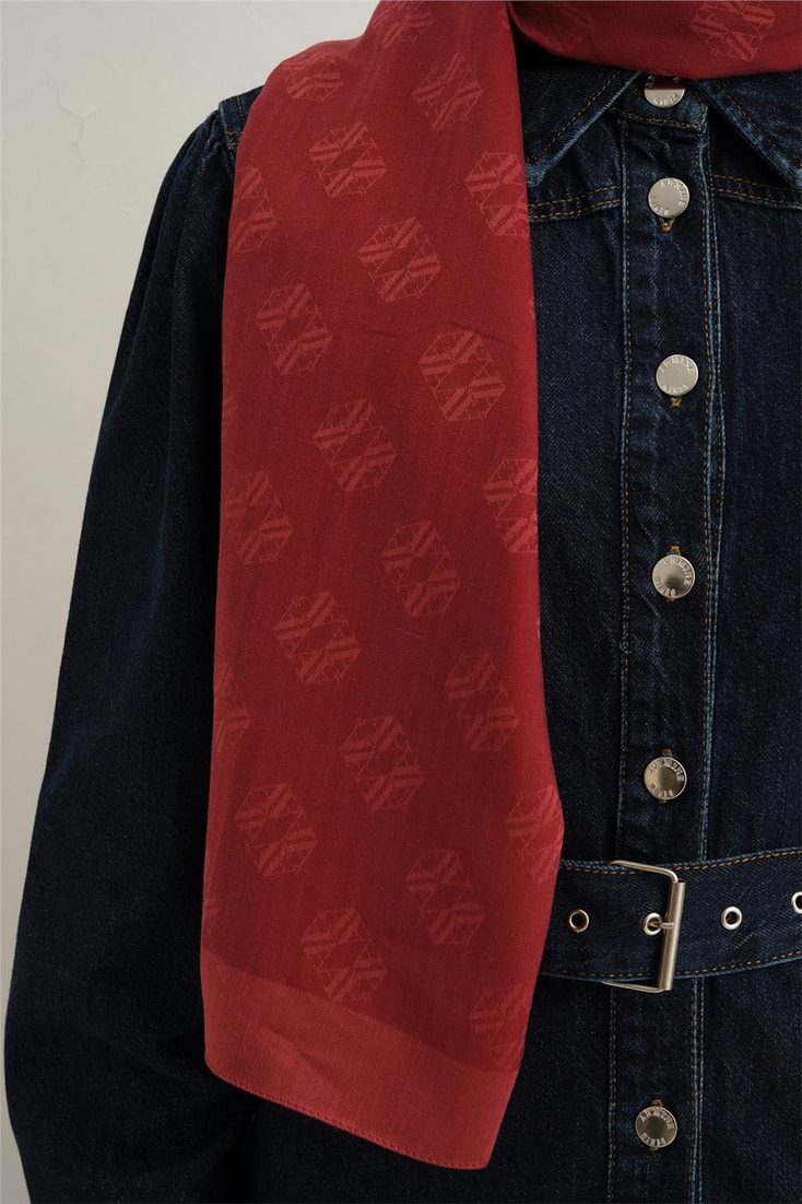 Armine Tencel İpek Minimal Monogram Desen Şal 32109