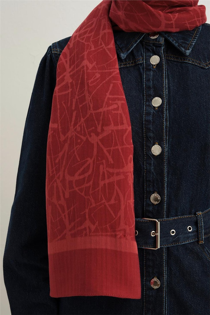 Armine Tencel İpek Kaligrafi Desen Şal 32109
