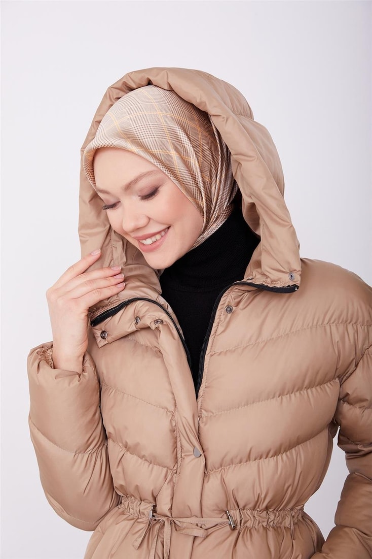 Armine Kapitone Mont 23Kd6407 Camel