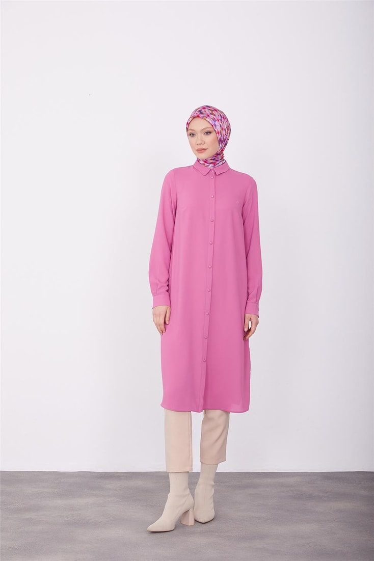 Armine Uzun KolluArmine Logolu Tunik 23Kh411 Menekşe