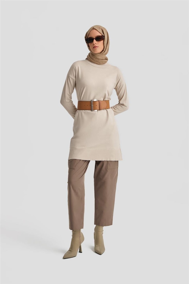 Armine Triko Tunik 24kd2401 Taş