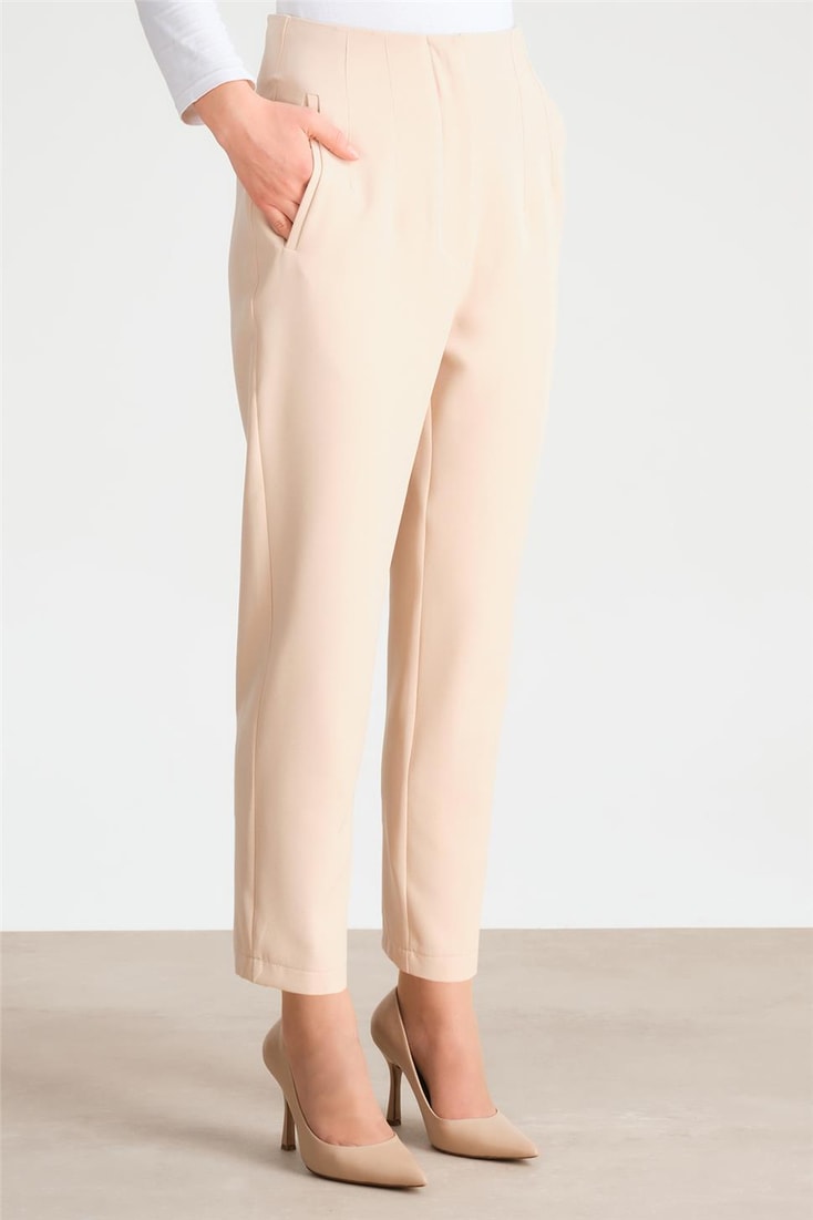 Armine High Waist Carrot Trousers Medium2518 Beige