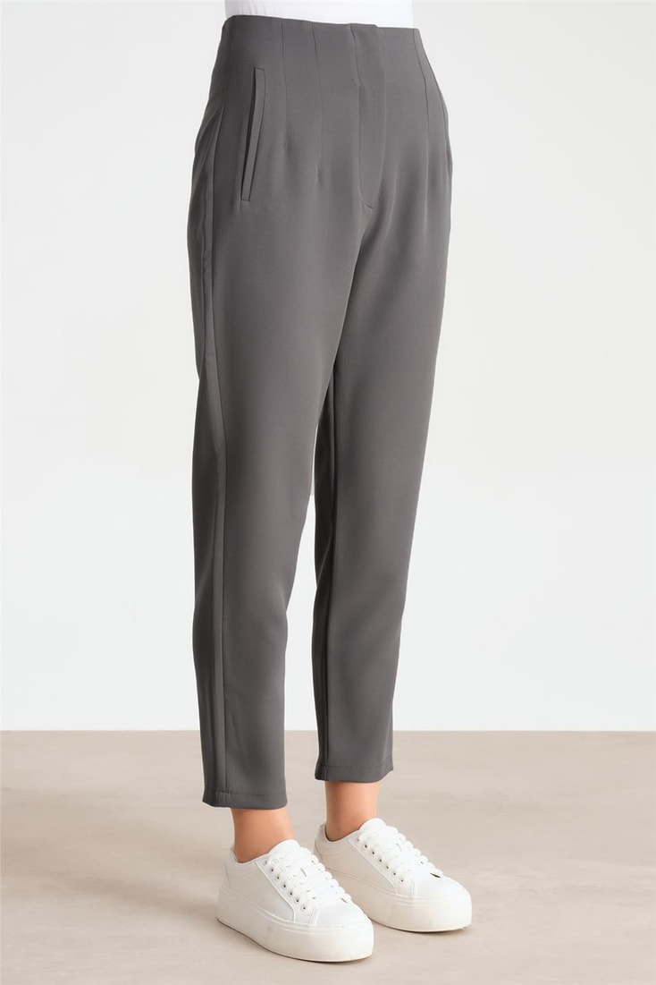 Armine High Waist Carrot Trousers Medium2518 Gray