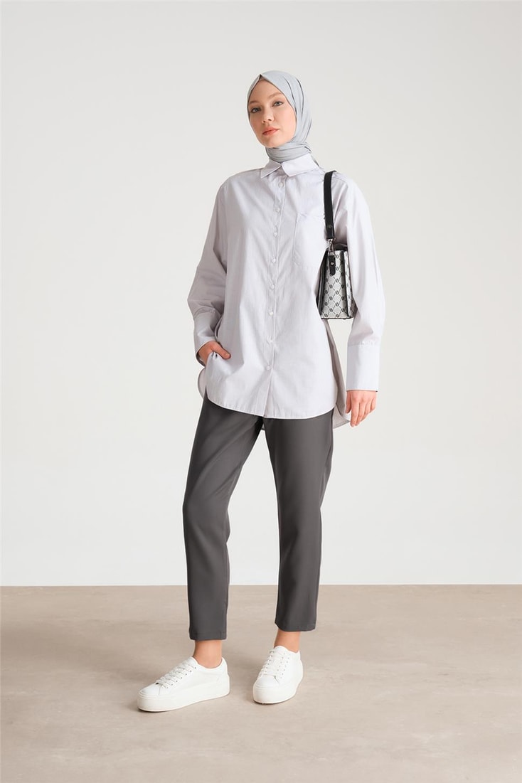 Armine High Waist Carrot Trousers Medium2518 Gray