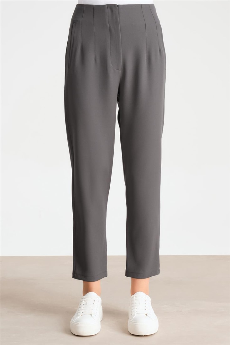 Armine High Waist Carrot Trousers Medium2518 Gray