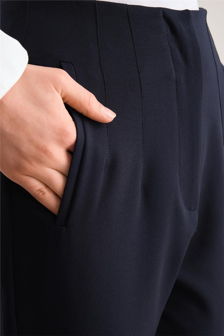 Armine High Waist Carrot Trousers Medium 2518 Navy Blue