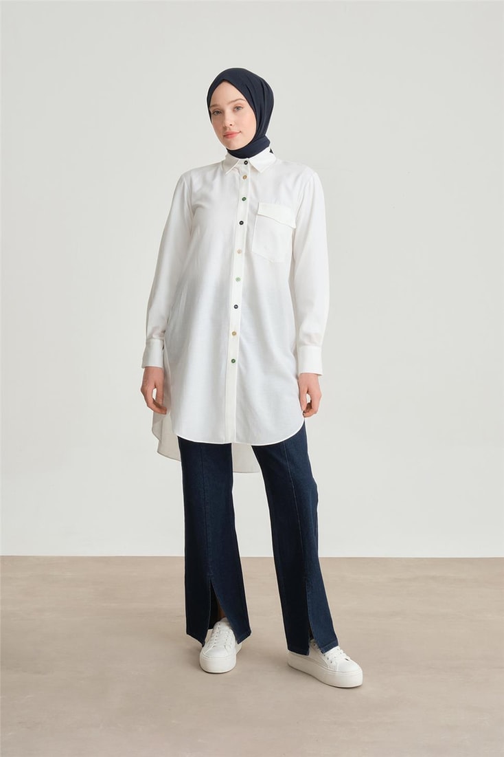 Armine Patterned Tunic Ort4371 Saxe