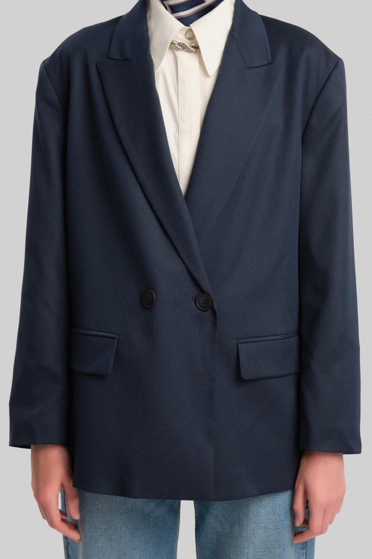 Armine Double Buttoned Jacket Ort5418 Navy Blue