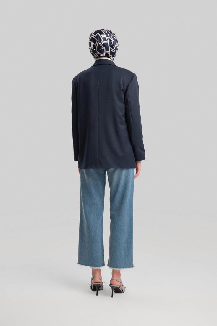 Armine Double Buttoned Jacket Ort5418 Navy Blue
