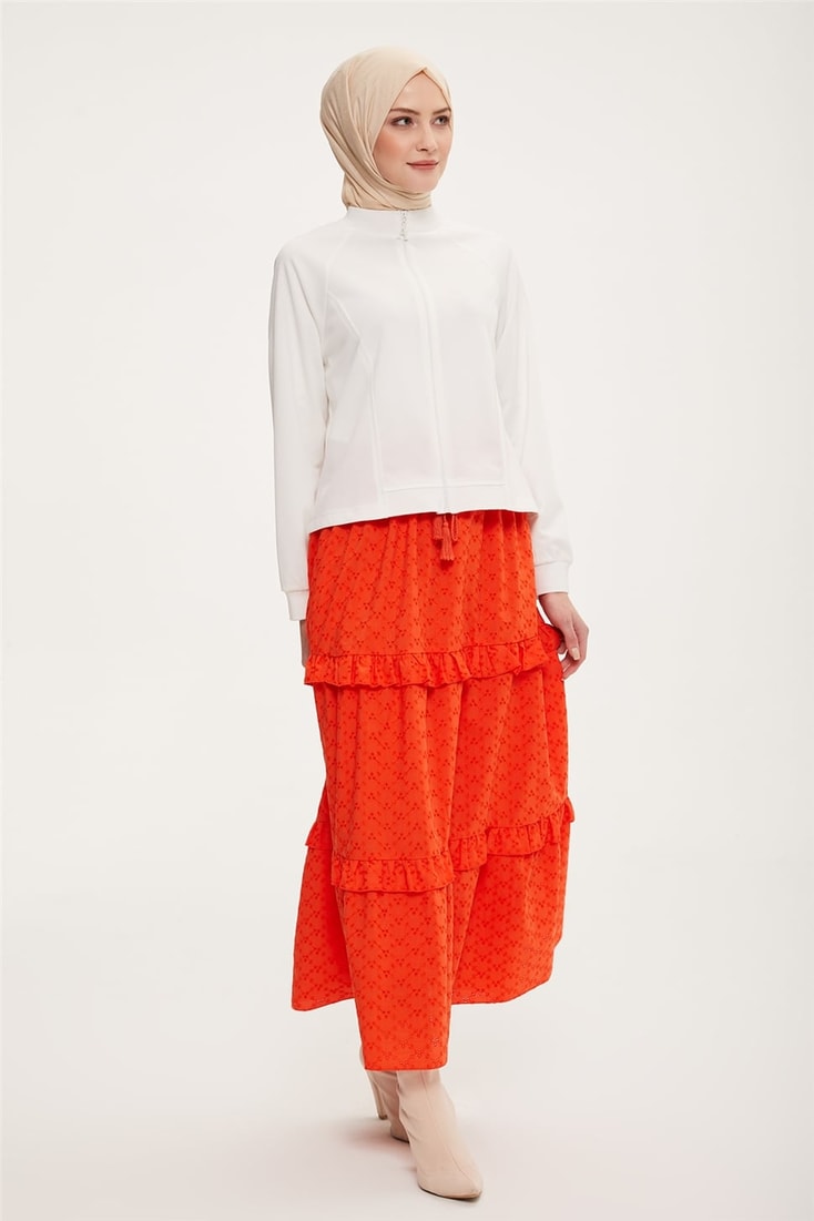Armine Folded Brode Skirt 23Y1228 Bright Red
