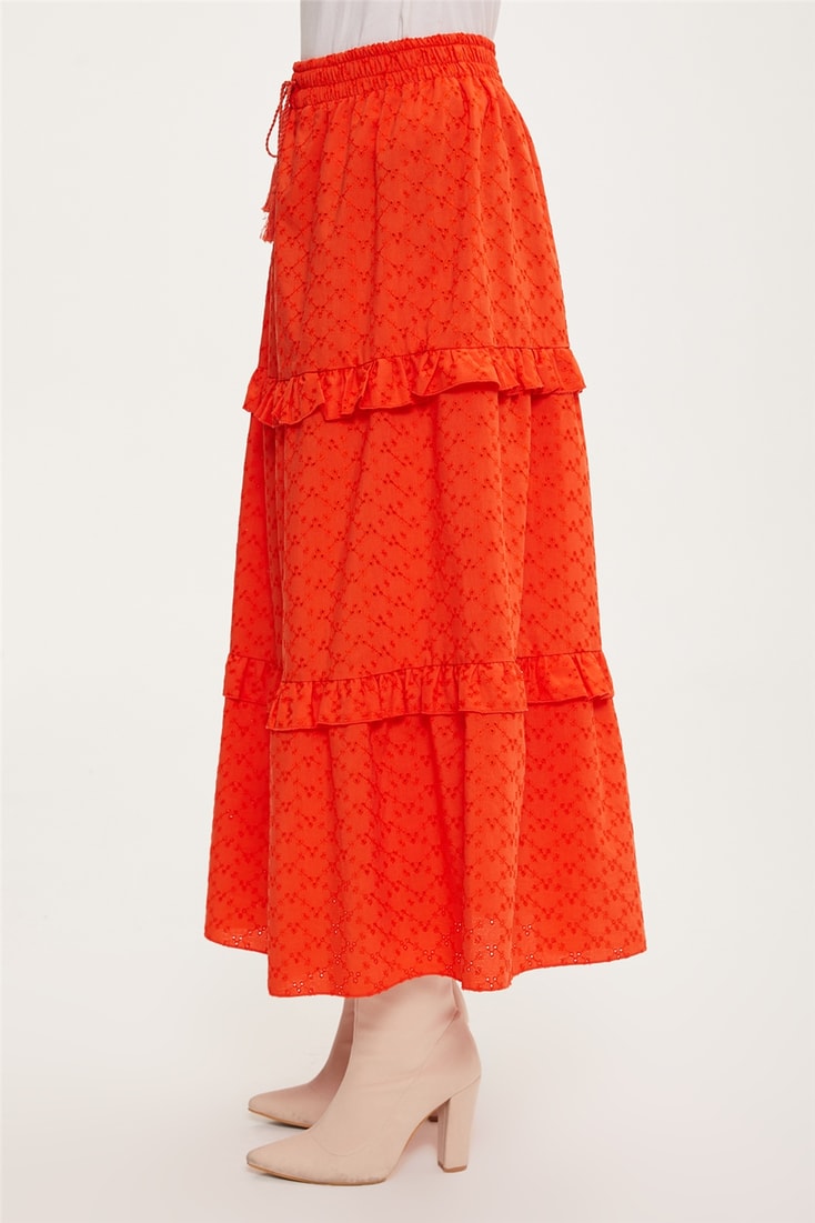Armine Folded Brode Skirt 23Y1228 Bright Red