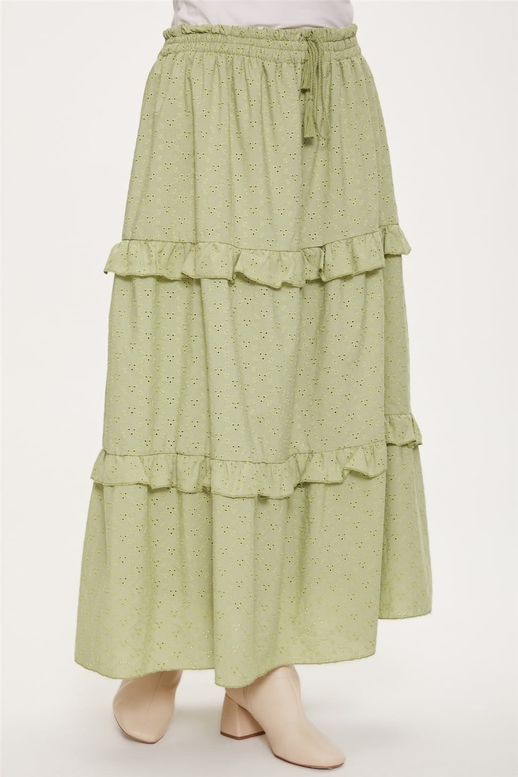 Armine Folded Embroidered Skirt 23Y1228 Mint