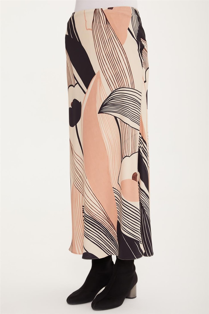 Armine Patterned Long Skirt 22K1318 Bronze