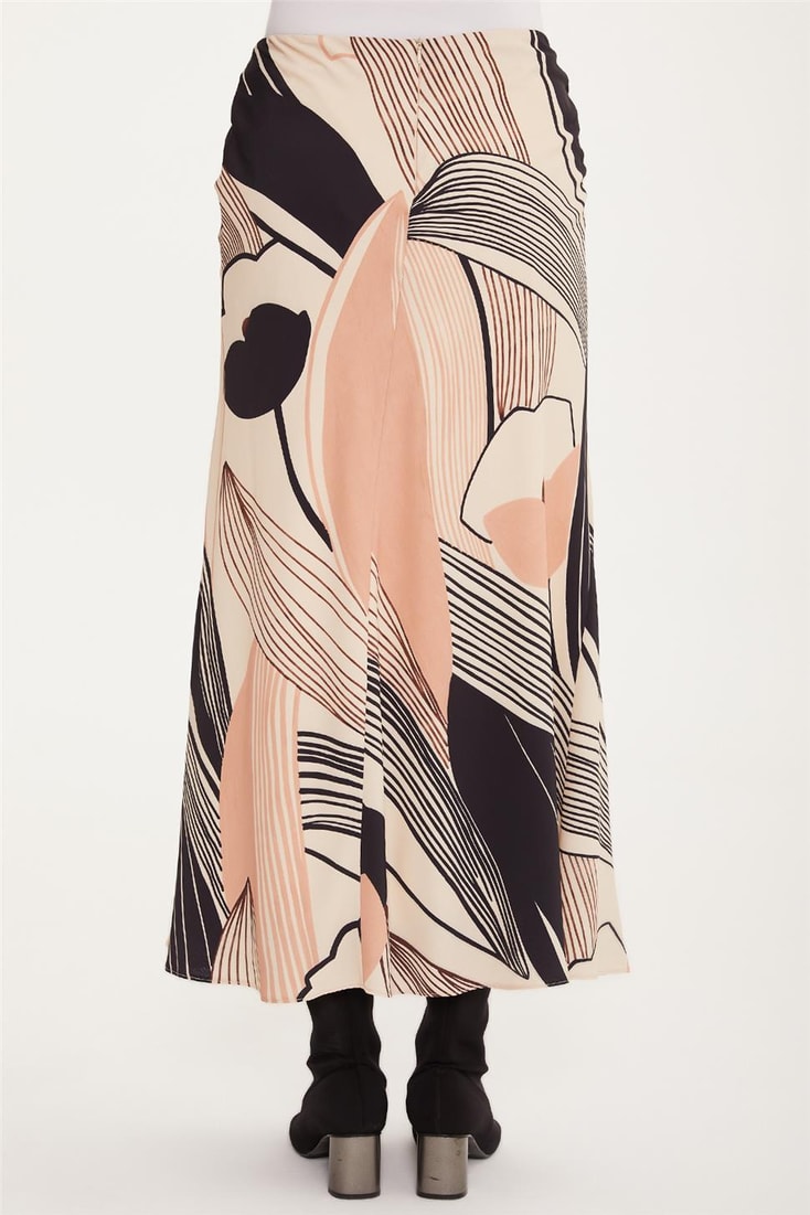 Armine Patterned Long Skirt 22K1318 Bronze
