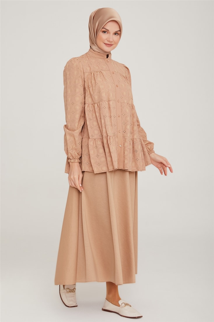 Armine Brode Gömlek 23Y3137 Camel